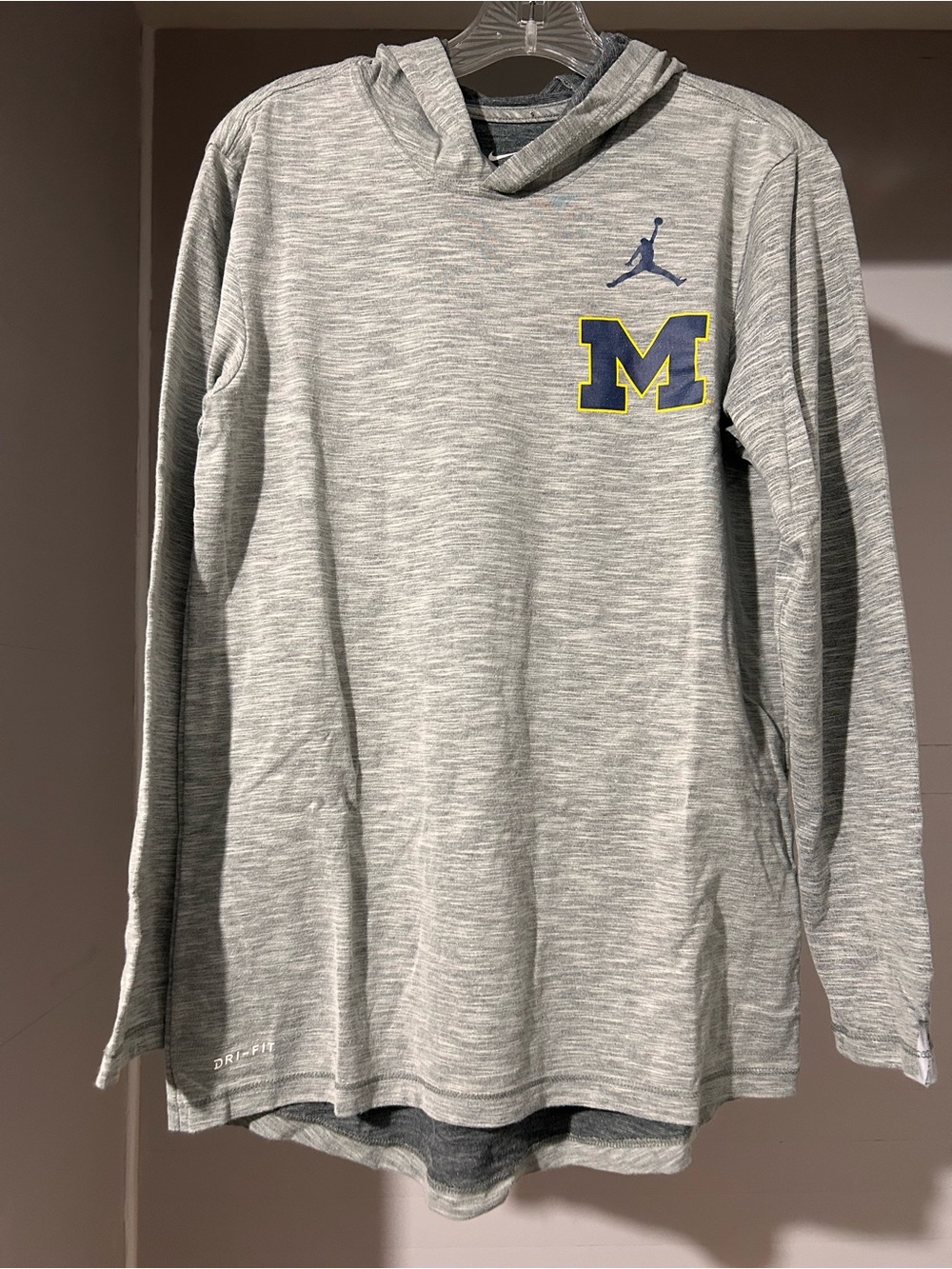 Nike Gray Crewneck Hoodie with Navy & Yellow Michigan M